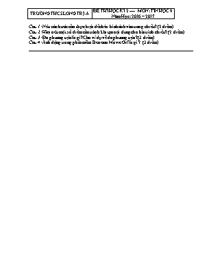 Đề thi học kỳ II môn Tin học Lớp 9 - Năm học 2016-2017 - Trường THCS Long Trị A