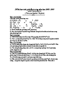 Đề thi học sinh giỏi cấp trường môn Hóa học L