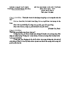 Đề thi học sinh giỏi cấp trường môn Ngữ văn L