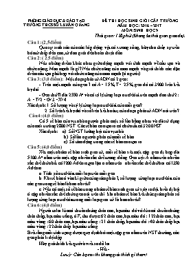Đề thi học sinh giỏi cấp trường môn Sinh học 