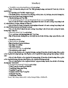 Đề thi học sinh giỏi môn Địa lý Lớp 10