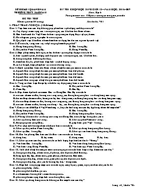 Đề thi học sinh giỏi môn Địa lý Lớp 12 - Mã đ