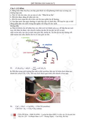 Đề thi học sinh giỏi môn Hóa học Lớp 9 tỉnh H