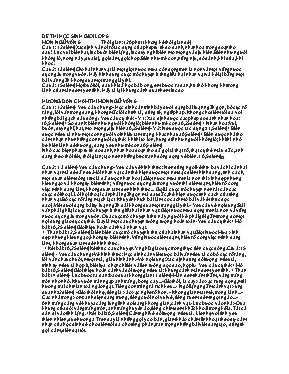 Đề thi học sinh giỏi môn Ngữ văn Khối 6