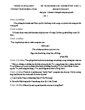 Đề thi học sinh giỏi môn Ngữ văn Lớp 6 - Đề 3