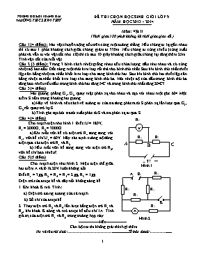 Đề thi học sinh giỏi môn Vật lý Lớp 9 - Năm học 2013-2014 - Trường THCS Kim Thư (Có đáp án)