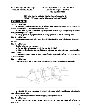 Đề thi học sinh giỏi Thành phố môn Sinh học L