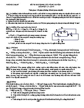 Đề thi học sinh giỏi vòng huyện môn Vật lý Lớp 9