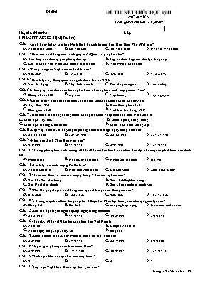 Đề thi kết thúc học kỳ II môn Lịch sử Lớp 9