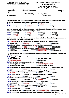 Đề thi kết thúc học phần Anh 2 - Mã đề 132 - 