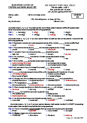 Đề thi kết thúc học phần Anh 2 - Mã đề 209 - 