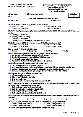 Đề thi kết thúc học phần Lịch sử 12 - Mã đề 132 - Trường Cao đẳng Bách Việt