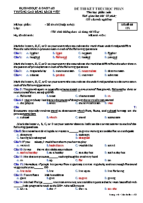 Đề thi kết thúc học phần Tiếng Anh - Mã đề 13