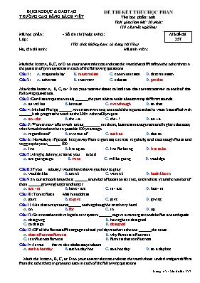 Đề thi kết thúc học phần Tiếng Anh - Mã đề 35
