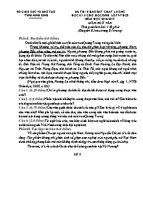 Đề thi khảo sát chất lượng học kì II môn Ngữ