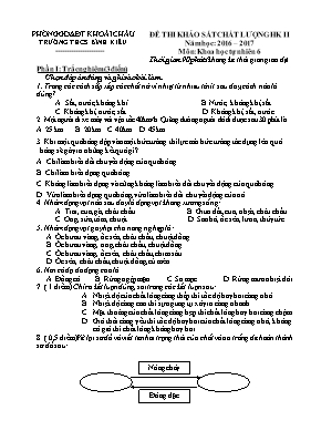 Đề thi khảo sát chất lượng học kỳ II môn Sinh