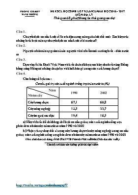 Đề thi khảo sát chất lượng học sinh giỏi lần 