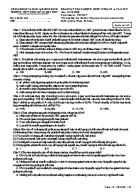 Đề thi khảo sát chất lượng Tháng 4 môn Sinh học Lớp 12 - Mã đề 132 - Năm học 2016-2017 - Trường THPT chuyên Lê Quý Đôn