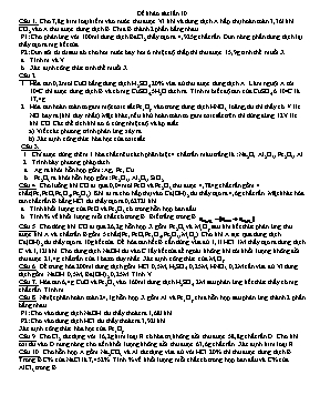 Đề thi khảo sát đội tuyển học sinh giỏi lần 1