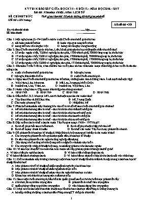 Đề thi khảo sát giữa học kỳ II môn Lịch sử Lớ