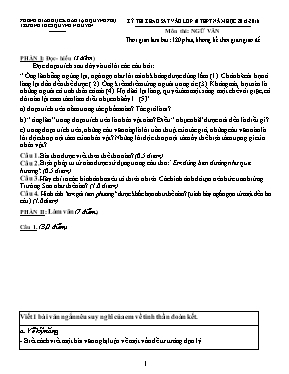 Đề thi khảo sát vào Lớp 10 THPT môn Ngữ văn -