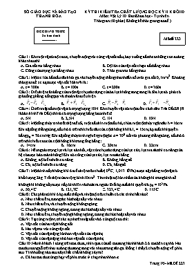 Đề thi kiểm tra chất lượng học kỳ II môn Vật 