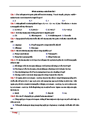 Đề thi minh họa THPT Quốc gia lần 3 môn Sinh học