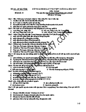 Đề thi minh họa THPT Quốc gia môn Lịch sử năm
