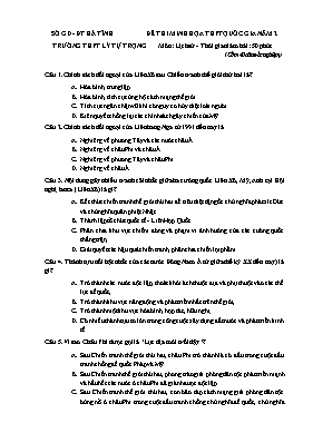 Đề thi minh họa THPT Quốc gia môn Lịch sử - T