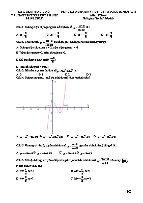 Đề thi minh họa THPT Quốc gia môn Toán năm 2017 - Trường THPT Tuy Phước 2 (Đề chính thức)