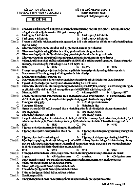 Đề thi môn Sinh học Lớp 12 - Mã đề 201 - Trường THPT Yên Phong Số 2