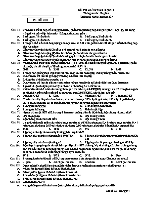 Đề thi môn Sinh học năm 2017 - Mã đề 201
