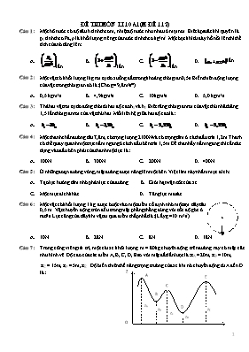 Đề thi môn Vật lý Khối 10