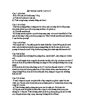 Đề thi olympic Vật lí 7