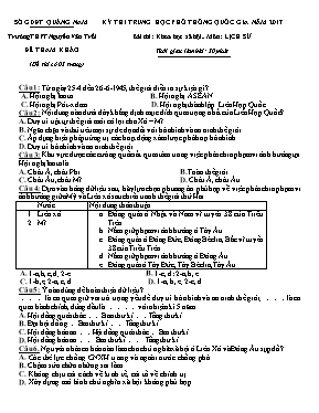 Đề thi tham khảo THPT Quốc gia môn Lịch sử nă