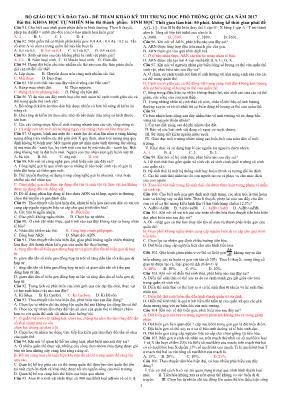 Đề thi tham khảo THPT Quốc gia môn Sinh học n