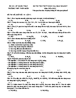Đề thi THPT Quốc gia lần 2 môn Hóa học năm 20