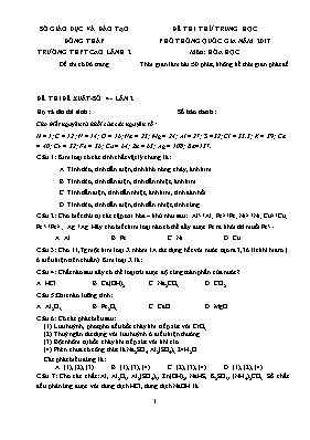 Đề thi THPT Quốc gia lần 2 môn Hóa học năm 20