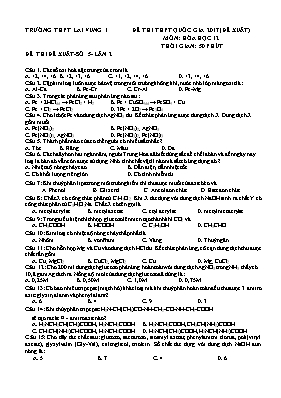 Đề thi THPT Quốc gia lần 2 môn Hóa học năm 20