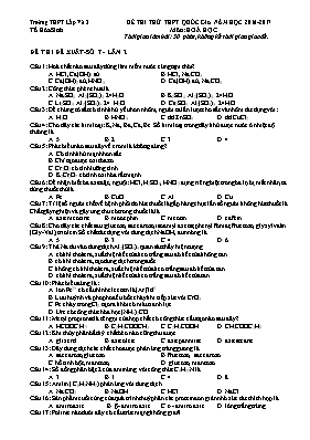 Đề thi THPT Quốc gia lần 2 môn Hóa học năm 20