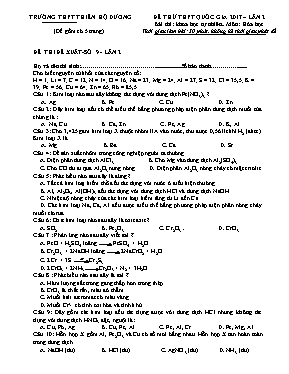 Đề thi THPT Quốc gia lần 2 môn Hóa học năm 20