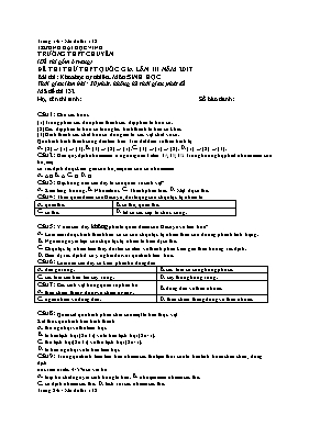 Đề thi THPT Quốc gia lần 3 môn Sinh học năm 2017 - Mã đề 132 - Trường Đại học Vinh (Có đáp án)