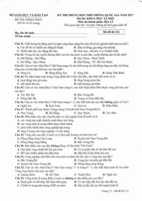 Đề thi THPT Quốc gia môn Địa lý năm 2017 - Mã