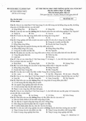Đề thi THPT Quốc gia môn Địa lý năm 2017 - Mã