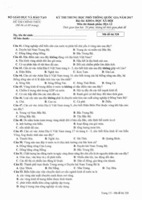 Đề thi THPT Quốc gia môn Địa lý năm 2017 - Mã