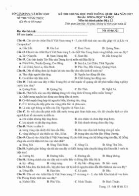 Đề thi THPT Quốc gia môn Địa lý năm 2017 - Mã