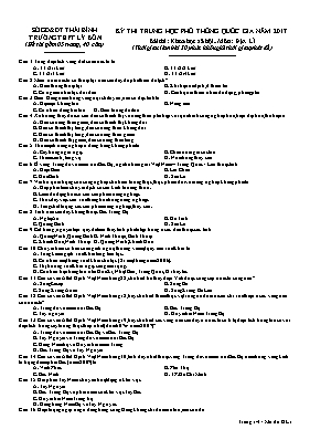 Đề thi THPT Quốc gia môn Địa lý năm 2017 - Tr
