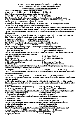 Đề thi THPT Quốc gia môn Địa lý năm 2017