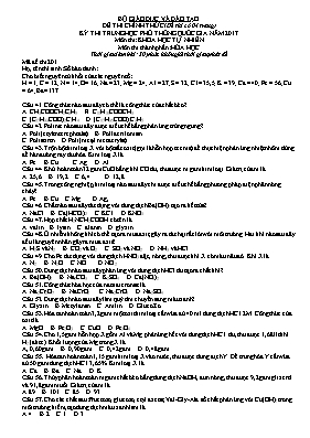 Đề thi THPT Quốc gia môn Hóa học năm 2017 - M