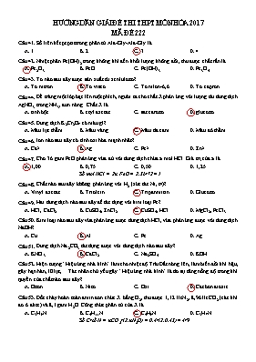 Đề thi THPT Quốc gia môn Hóa học năm 2017 - M